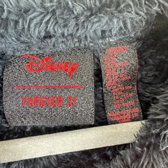 Forever 21 Disney Minnie Mouse Black Plush Fleece Pajama Top Pullover Size M - Picture 4 of 6